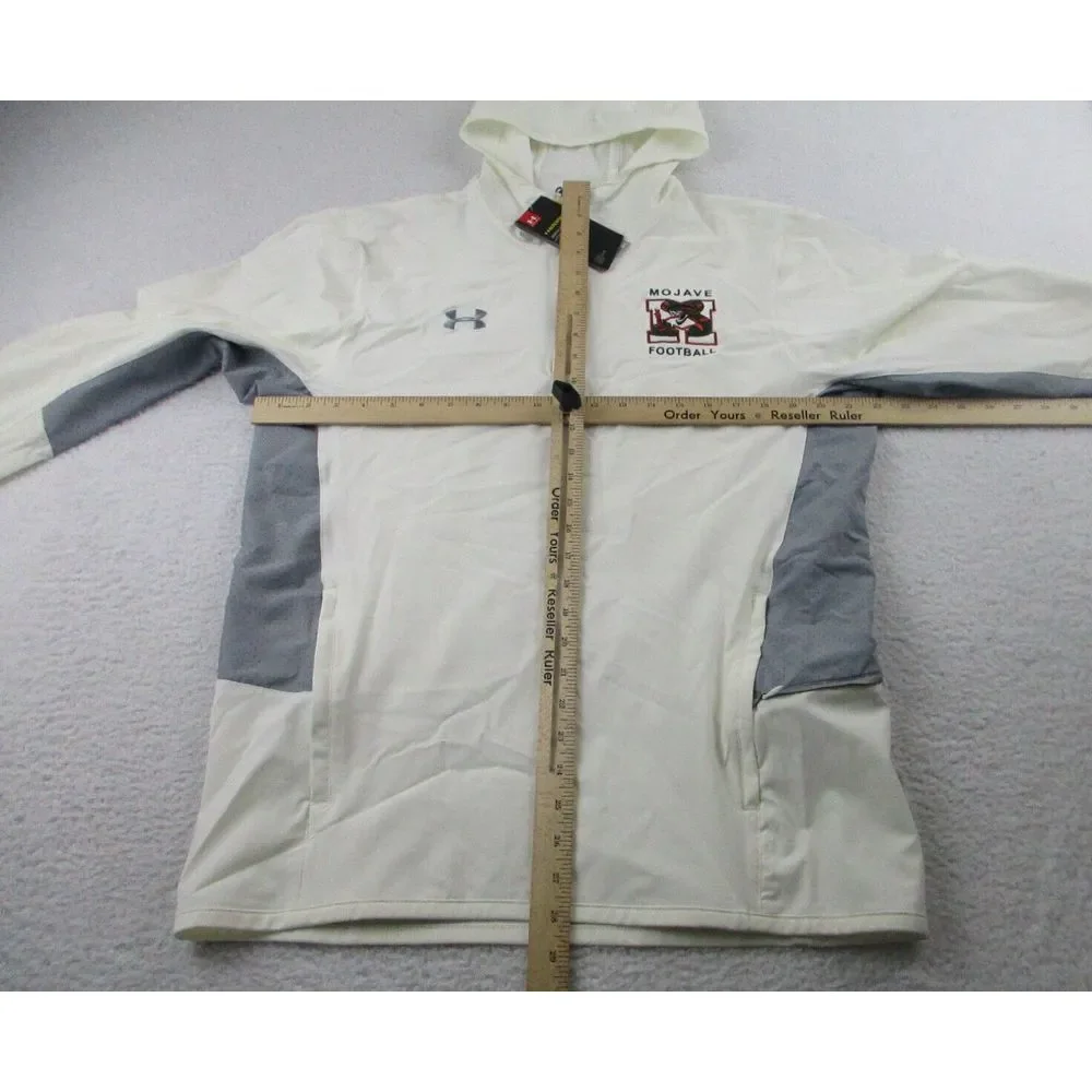 NWT Under Armour Jacket Mens Medium Hoodie Ivory Heatgear Zip Training Sweater M